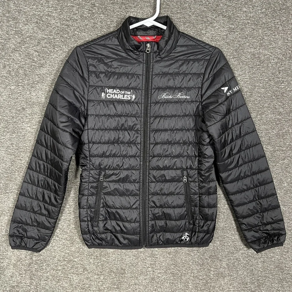 Brooks Brothers Jacket XS Black Puffer Head Of The Charles‎ Red Fleece